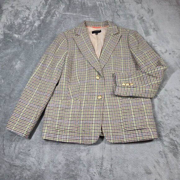 Talbots Blazer 12 Classic Shetland Plaid Wool Blend Preppy Academia Office - Picture 2 of 13